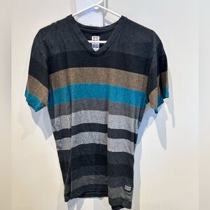 Billabong Multicolor Striped V-Neck Tee